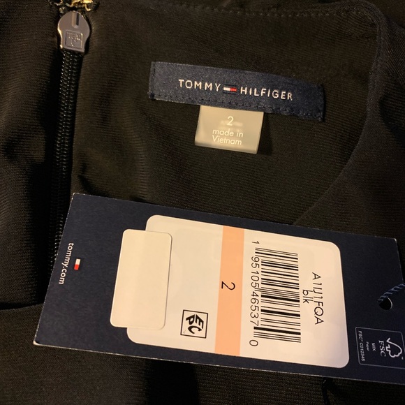 Tommy Hilfiger Ruched Waist Puffed Sleeve Midi Dress - Picture 10 of 14